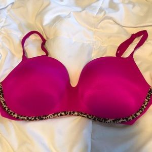 Victoria Secret Hot pink 34DD Push up Balconet bra